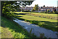 SP3780 : Moat and summer flowers below the castle remains, Caludon Castle Park, Coventry by Robin Stott