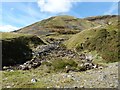 SN8074 : Lead mine workings above the road by Derek Voller