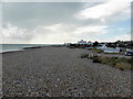 TQ6503 : Beach at Pevensey Bay looking West by PAUL FARMER