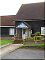 TM1791 : Wacton Village Hall entrance by Geographer