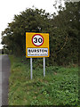 TM1382 : Burston Village Name sign on Diss Road by Geographer