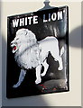 ST5393 : White Lion name sign, Chepstow by Jaggery