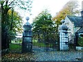 SD3677 : Entrance gates, Holker Hall by Christine Johnstone