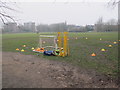 TQ2479 : Equipment for young children's football, Holland Park by David Hawgood