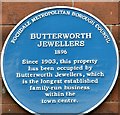 SD8913 : Blue plaque: Butterworth Jewellers by Gerald England