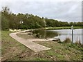 SJ7948 : New path and fishing platforms at Bateswood Lake by Jonathan Hutchins