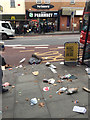 TQ3276 : Litter on the west side of Denmark Hill, Camberwell, south London by Robin Stott