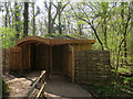 ST3623 : Heronry hide, Swell Wood by Hugh Venables