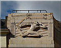 TQ2980 : Relief panel, Vue West End cinema by Jim Osley