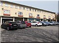 ST2986 : Row of shops and row of parked cars, Gaer Road, Newport by Jaggery