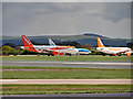 SJ8184 : Queuing for Take-off at Manchester by David Dixon