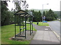 SO2913 : Vandalised Gipsy Lane bus shelter, Llanfoist by Jaggery