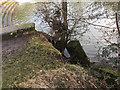 SP3065 : Damaged abutment at Edmondscote weir, Leamington by Robin Stott