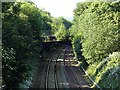 SK3448 : Footbridge over the railway near Pingle Lane by Alan Murray-Rust