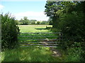 SE2847 : Field gate on footpath off Back Lane, Weeton by Humphrey Bolton