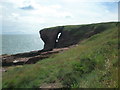 NO6641 : Fissured promontory at Seaton Cliffs by Adrian Diack