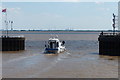 TA0928 : Boat leaving the Humber Dock Basin by Mat Fascione