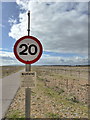 TQ9417 : Speed Limit Sign, Rye Harbour Nature Reserve by PAUL FARMER