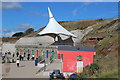 ST1166 : Amphitheatre & promenade beach huts, Barry Island by M J Roscoe