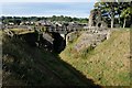 NZ0416 : Barnard Castle: Inner moat at the outer curtain wall by Bob Harvey