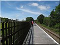 SJ0843 : Corwen East station - platform by Stephen Craven