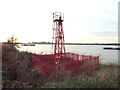 TQ4580 : Navigation light at Margaret Ness, near Thamesmead by Malc McDonald