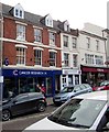 SO5924 : Cancer Research UK charity shop and Costa Coffee, Market Place, Ross-on-Wye  by Jaggery