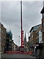 TL4557 : Crane building another crane in Regent Street, Cambridge by Richard Humphrey