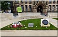 SJ8398 : Small monuments outside Manchester Town Hall by Gerald England