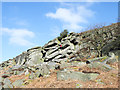 SK2682 : Climber on Mutiny Crack, Burbage Rocks by Trevor Littlewood