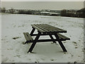 SE2335 : Bramley Park - picnic bench in the snow by Stephen Craven