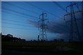 TM3859 : Pylon lines at Snape, evening by Christopher Hilton