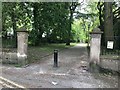 SJ8545 : Stone entrance piers to Stubbs Walks by Jonathan Hutchins