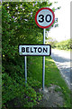 TG4803 : Belton Village Name sign on New Road by Geographer