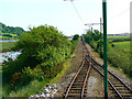 SY2591 : South along the Seaton Tramway from the Axmouth Loop by Brian Robert Marshall