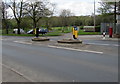 ST1596 : Pedestrian refuge in New Road, Tir-y-berth by Jaggery