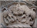 SO4959 : Carved capital, Leominster Priory by Philip Halling