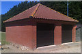 TG3310 : Garages at Plantation Park Football Ground by Geographer