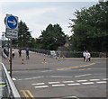 ST2995 : One way/Unffordd sign facing the exit from Cwmbran bus station by Jaggery