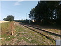 TM4263 : Railway line looking east from Saxmundham Road crossing by Christopher Hilton