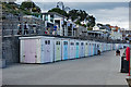 SY3491 : Lyme Regis : Beach huts by Jim Osley