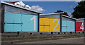 TQ9484 : Shoeburyness : Architect-designed beach huts by Jim Osley