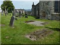 NS7993 : Old coped stones near the Kirk by Lairich Rig