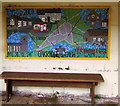 SO9103 : Colourful bus shelter interior, Oakridge Lynch, Gloucestershire by Jaggery