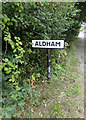 TL9226 : Aldham Village Name sign by Geographer