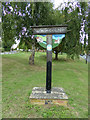 TL8629 : White Colne Village sign by Geographer