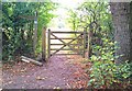 SU7939 : Gate on the path, Alice Holt Forest by John P Reeves