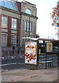 ST3188 : KFC advert on a Clarence Place bus shelter, Newport by Jaggery