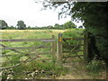 SE7533 : Footpath  gate  into  fields  from  lane by Martin Dawes