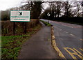 ST4291 : Monmouthshire boundary sign alongside the A48 near Penhow by Jaggery